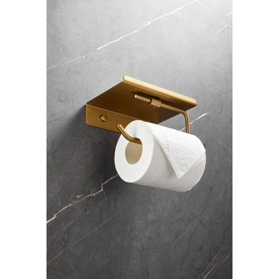 Держатель для туалетной бумаги Belz B9001-5, брашированное золото - фото 2