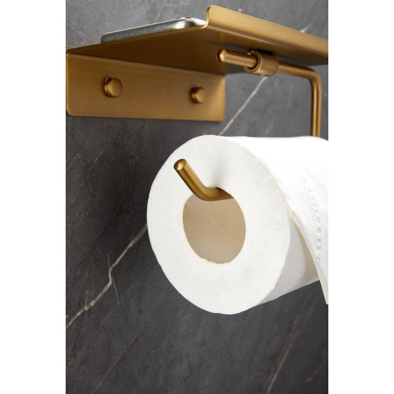 Держатель для туалетной бумаги Belz B9001-5, брашированное золото - фото 10