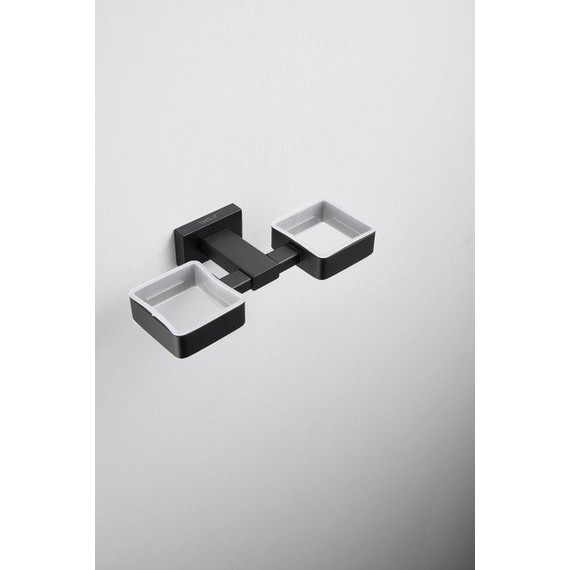 Двойной стакан для зубных щеток Belz B90308, чёрный матовый - фото 15