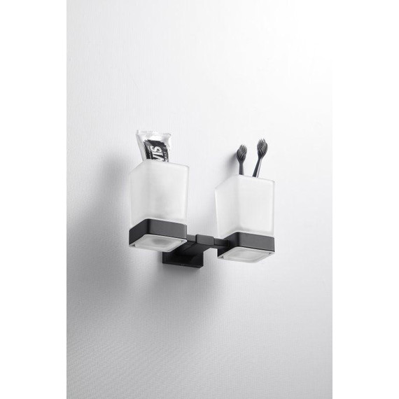 Двойной стакан для зубных щеток Belz B90308, чёрный матовый - фото 5