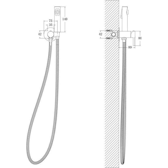 Набор для гигиенического душа Belz B55804-5 (со скрытой частью) золото матовое - фото 17