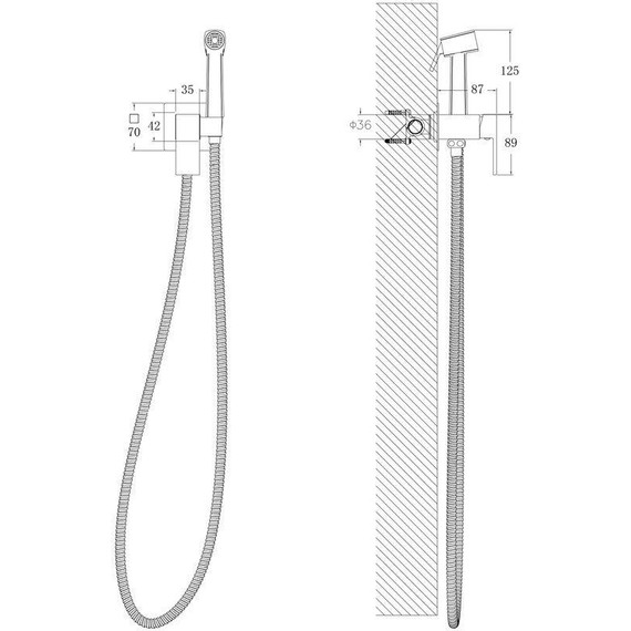 Набор для гигиенического душа Belz B55805-7 (со скрытой частью) чёрный матовый - фото 14