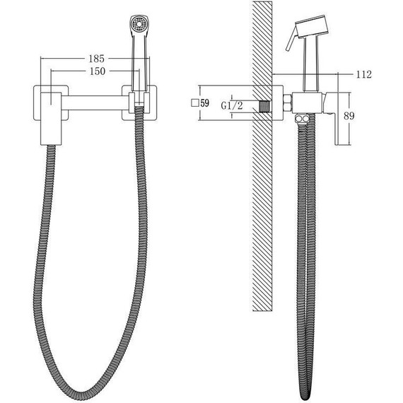 Набор для гигиенического душа Belz B55806-7, чёрный матовый - фото 31