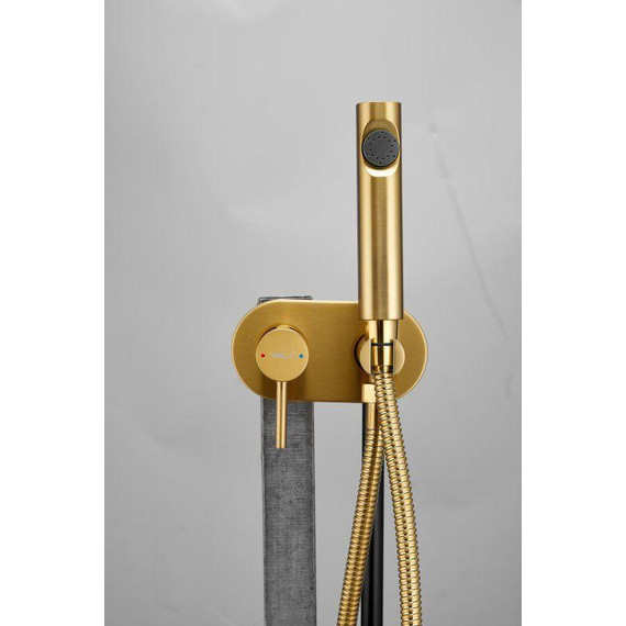 Набор для гигиенического душа Belz B55807-5 (со скрытой частью) золото матовое - фото 4