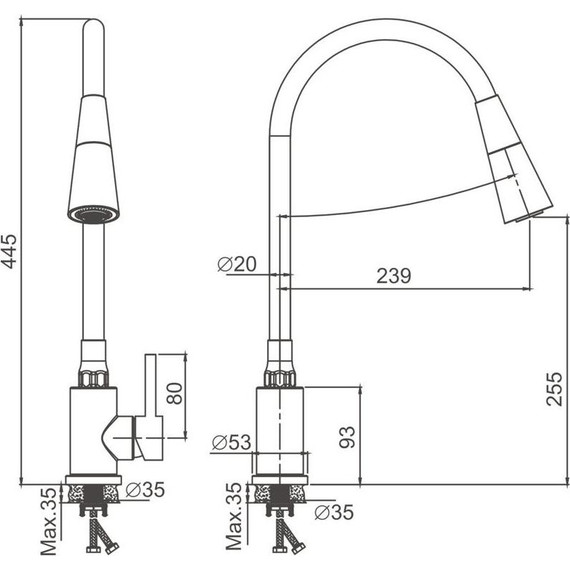 Смесители для кухни Belz B74809, хром/чёрный - фото 28