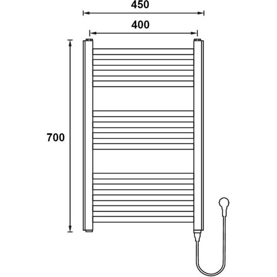 Полотенцесушитель электрический Gerhans П13 400х700 мм K610745, хром - фото 2