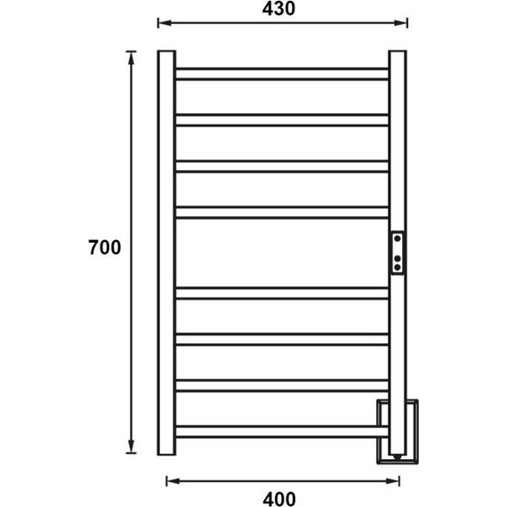 Полотенцесушитель электрический Gerhans П8 400х700 мм K680743W-3, белый (скрытое подключение) - фото 2