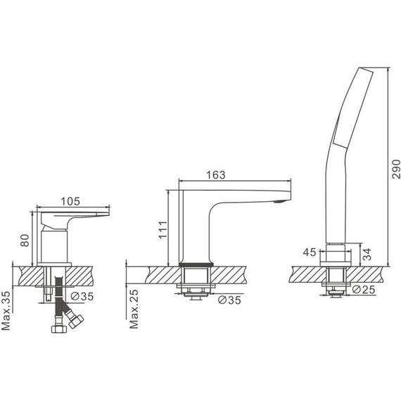 Смеситель для ванны Belz B66713-7, чёрный - фото 24