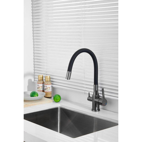 Смесители для кухни Belz B76814-3, оружейная сталь/чёрный - фото 6