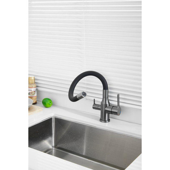 Смесители для кухни Belz B76814-3, оружейная сталь/чёрный - фото 16