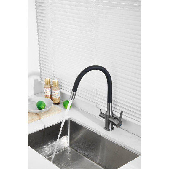 Смесители для кухни Belz B76814-3, оружейная сталь/чёрный - фото 35