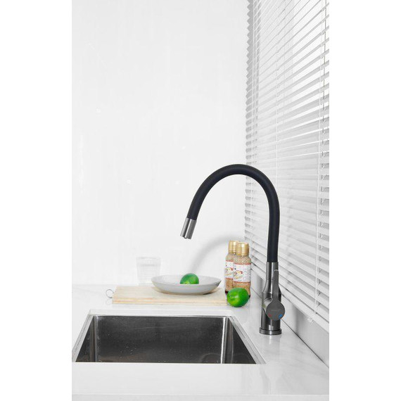 Смесители для кухни Belz B76814-3, оружейная сталь/чёрный - фото 2