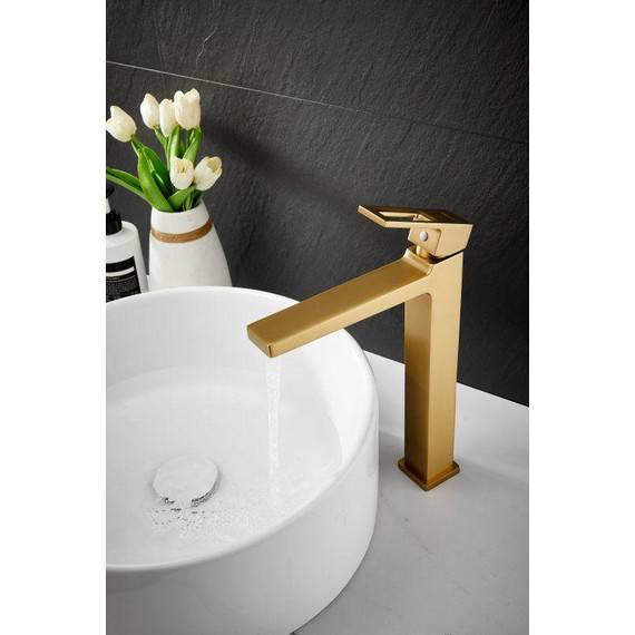 Смеситель для раковины высокий Belz B11658-5, золото - фото 20