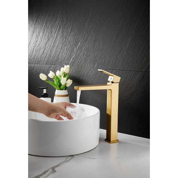 Смеситель для раковины высокий Belz B11658-5, золото - фото 22