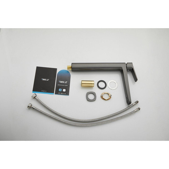 Смеситель для раковины высокий Belz B11715-3, оружейная сталь - фото 23