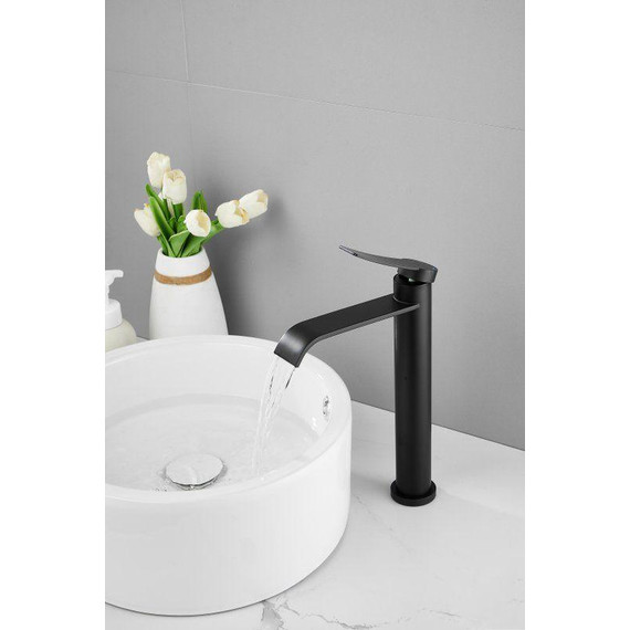 Смеситель для раковины высокий Belz B11812-7, чёрный - фото 6