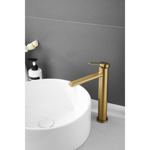 Смеситель для раковины высокий Belz B11813-5, золото брашированное - фото 6