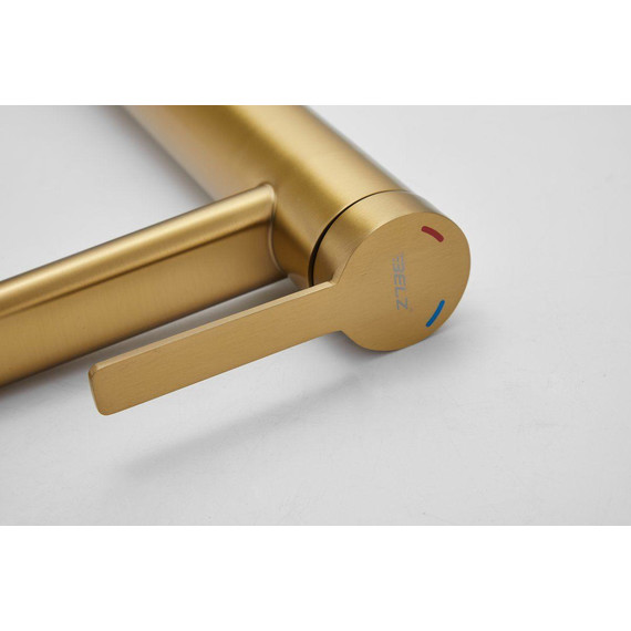 Смеситель для раковины высокий Belz B11813-5, золото брашированное - фото 10