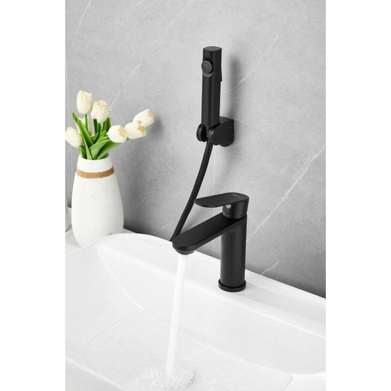 Смеситель для раковины с лейкой для биде Belz B12713-7, чёрный - фото 16