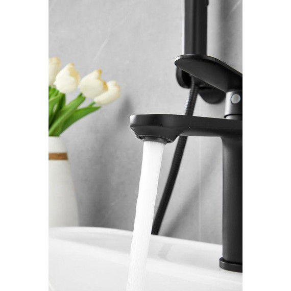 Смеситель для раковины с лейкой для биде Belz B12713-7, чёрный - фото 19