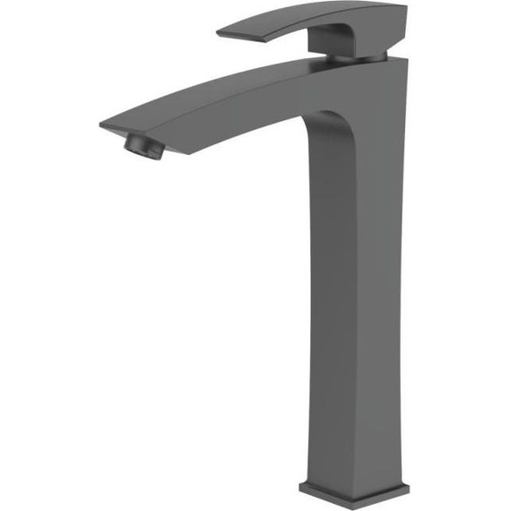 Смеситель для раковины высокий Gerhans K11114D, оружейная сталь - фото 