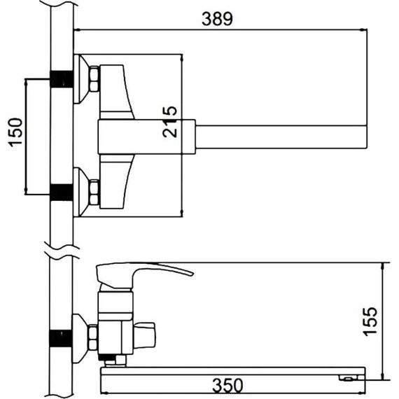 Смеситель для ванны Gerhans K13114D, оружейная сталь - фото 2