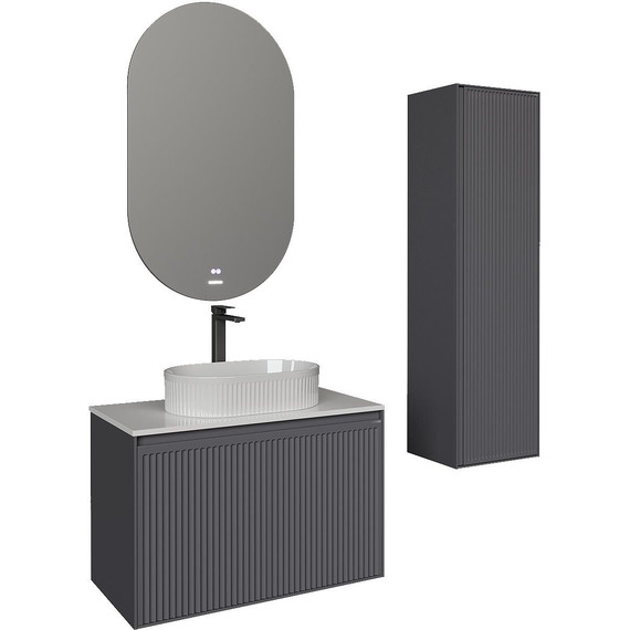 Пенал подвесной Grossman Кристалл 35 см 303543, графит матовый - фото 3