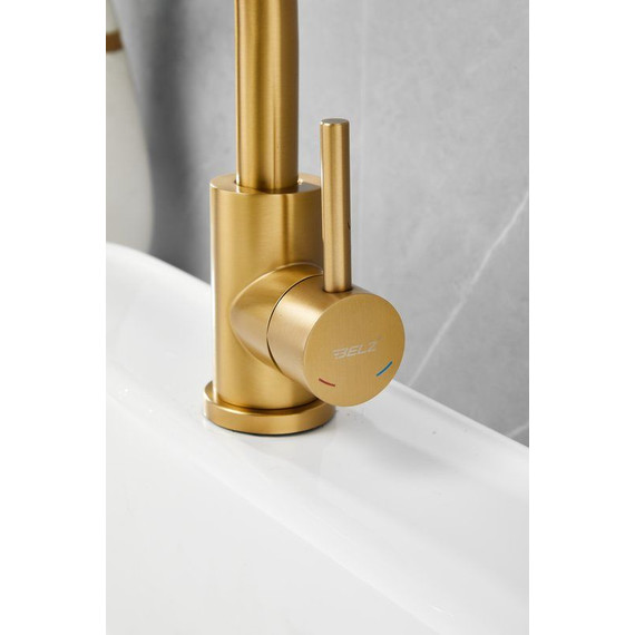 Смеситель для раковины Belz B10810-5, золото - фото 4