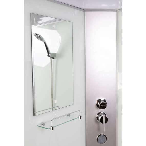 Душевая кабина Niagara Classic 80х80х215 см NG-2307-14G, высокий поддон (40см), стекло матовое, профиль серебро (безсиликоновая сборка) - фото 17