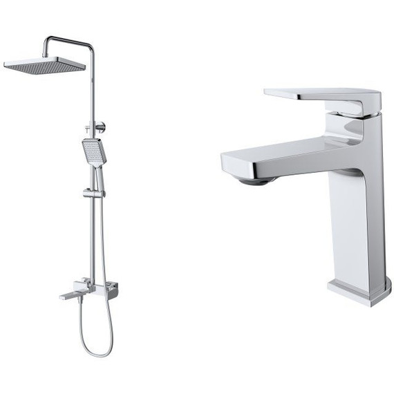 Душевой комплект BelBagno: Душевая стойка ARDENTE-VSCM-CRM + смеситель для раковины ARDENTE-LVM-CRM-W0 (Новинка 2025) - фото 2