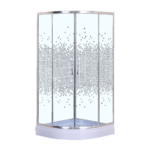 Душевое ограждение Loranto 90x90 см CS-8015GB 90, хром/серое - фото 2