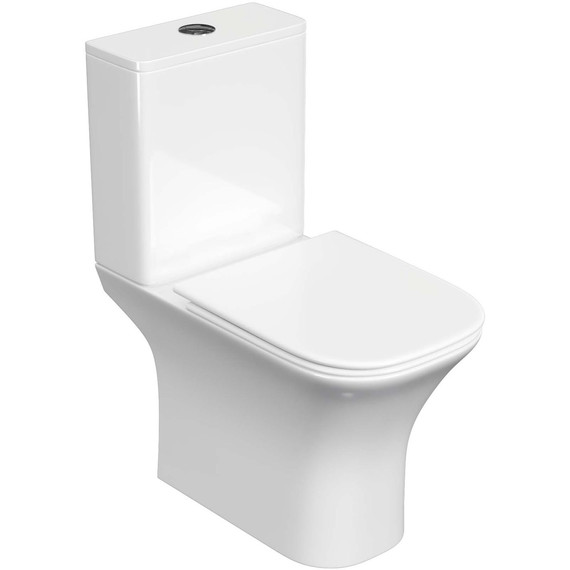 Унитаз-компакт безободковый Aquatek Optima Square AQ4411-00 с тонкой крышкой микролифт - фото 