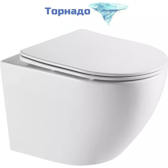 Инсталляция с подвесным унитазом комплект: Aquatek Standart 50 INS-0000012 с подвесным безободковым унитазом Azario Grado AZ-0046-UQ3 сиденье микролифт (Система смыва торнадо) - фото 2