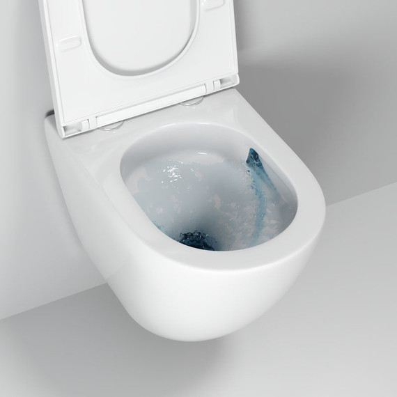 Унитаз подвесной безободковый Grossman GR-4411SQ с тонкой крышкой микролифт (система смыва Торнадо) - фото 3