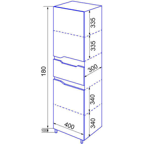 Пенал напольный Azario Kantri 40 см CS00097261, белый глянцевый - фото 5