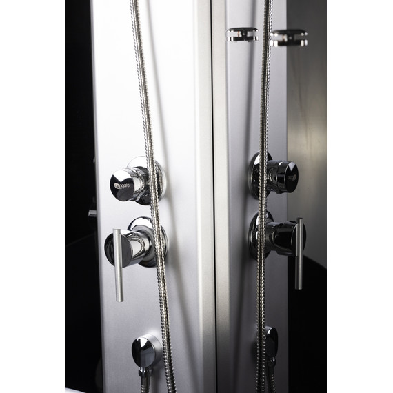 Душевая кабина Niagara Eco 120x80 см NG-4512-14L BLACK, с мелким поддоном 13 см, профиль хром матовый, стекло тонированное (безсиликоновая сборка) - фото 10