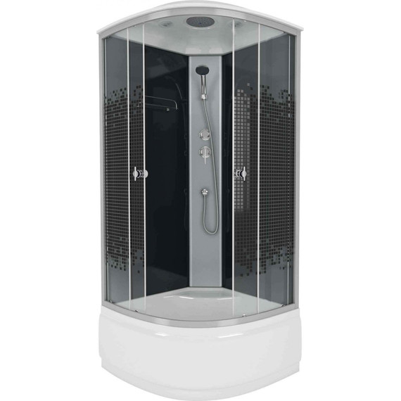 Душевая кабина Niagara Eco 90x90 см NG-7508-14BLACK, профиль хром матовый, стекло мозаика (безсиликоновая сборка) - фото 2