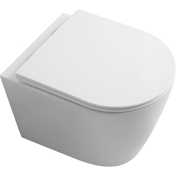 Унитаз подвесной безободковый Veconi Ando VAN-48T (Система смыва торнадо) с тонкой крышкой микролифт - фото 4