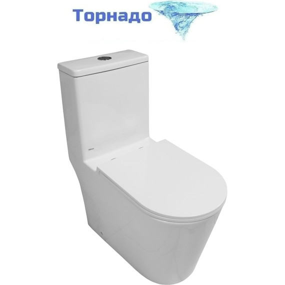 Унитаз-моноблок Azario Eagle AZ-80673 с тонкой крышкой микролифт (Система смыва Торнадо) - фото 