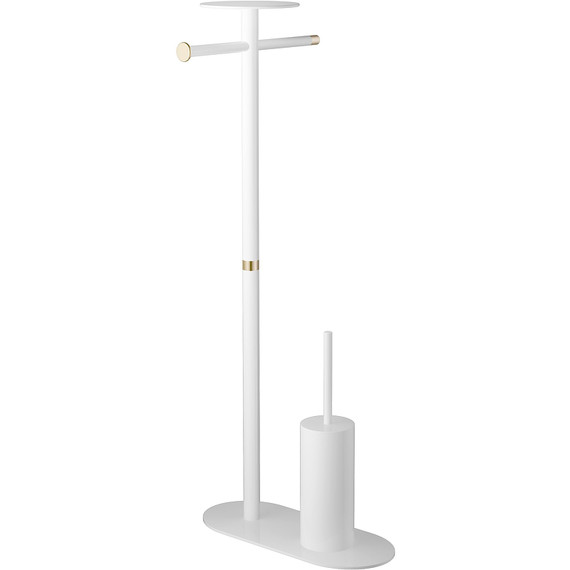 Стойка с полотенцедержателем и ёршиком Boheme Venturo 10953-W-G, цвет белый - фото 