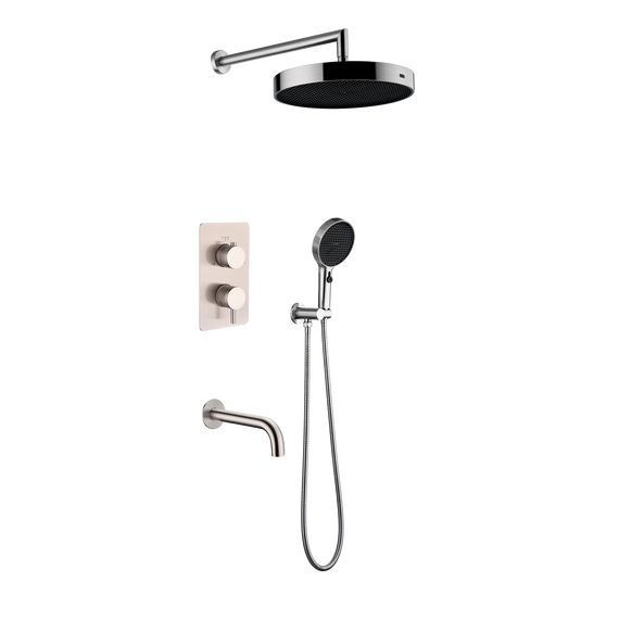 Душевая система для ванны Boheme Cell 427-NB + 135-3-NB + 625-NB (со скрытой частью) никель - фото 