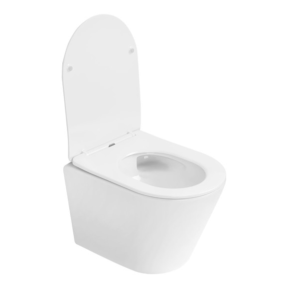 Унитаз подвесной безободковый Boheme Avva 973-SET-W с тонкой крышкой микролифт - фото 3