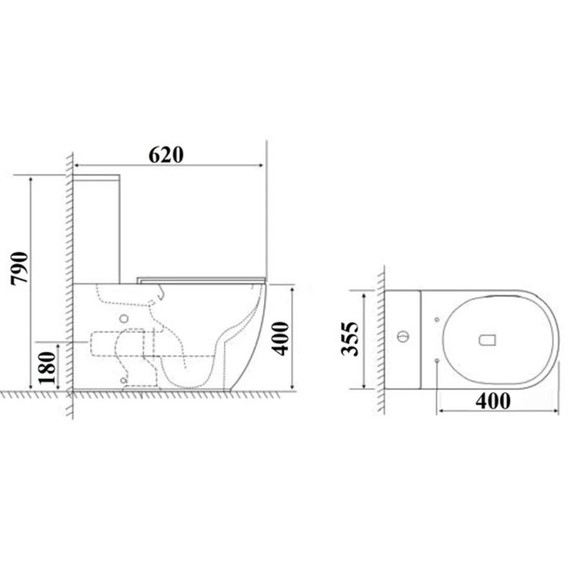 Унитаз-компакт безободковый Cerutti SPA Mirko 11090 с тонкой крышкой микролифт (система смыва Торнадо) - фото 5