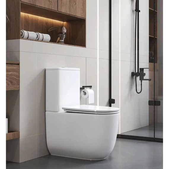 Унитаз-компакт безободковый Cerutti SPA Mirko 11090 с тонкой крышкой микролифт (система смыва Торнадо) - фото 4