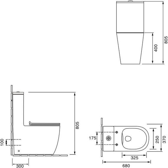 Унитаз-моноблок безободковый SantiLine SL-5011SM-BD с тонкой крышкой микролифт - фото 5
