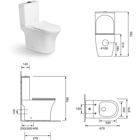 Унитаз-компакт SantiLine SL-5022 с тонкой крышкой микролифт - фото 5
