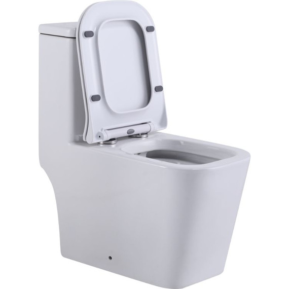 Унитаз-моноблок безободковый SantiLine SL-5024 с тонкой крышкой микролифт - фото 4