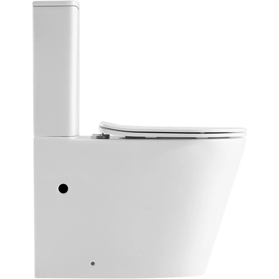 Унитаз-компакт безободковый SantiLine SL-5026 с тонкой крышкой микролифт (система смыва Торнадо) - фото 2