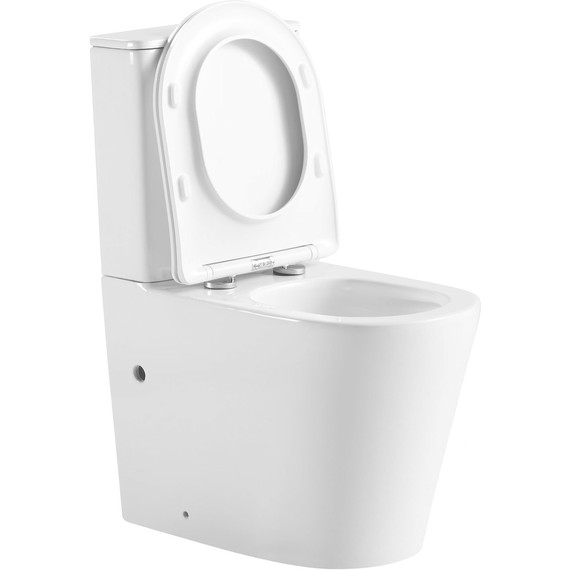 Унитаз-компакт безободковый SantiLine SL-5026 с тонкой крышкой микролифт (система смыва Торнадо) - фото 4