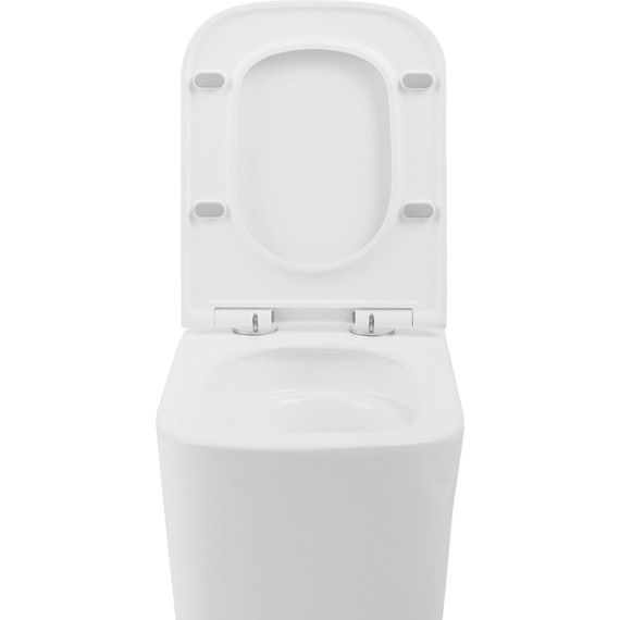 Унитаз подвесной безободковый SantiLine SL-5027 с тонкой крышкой микролифт (система смыва Торнадо) - фото 9